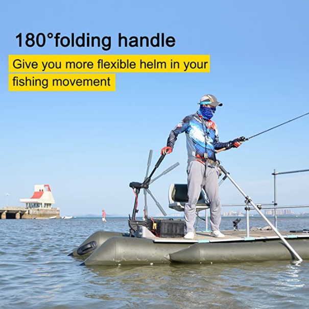 AQUOS Black Haswing 12V 65LBS 35.5 inch Transom Electric Trolling Moto