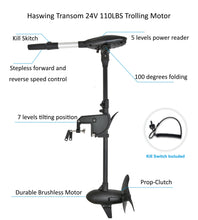 Load image into Gallery viewer, AQUOS New Heavy-Duty for One Series 10.2plus ft Inflatable Pontoon Boat with Haswing Transom 24V 110lbs Hand Control Trolling Motor
