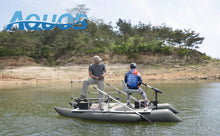 Load image into Gallery viewer, AQUOS New Heavy-Duty for Two Series 12.5 ft Inflatable Pontoon Boat with Haswing 12V 55LBS Bow Mount Hand Control Trolling Motor
