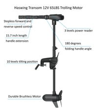 Load image into Gallery viewer, AQUOS New Heavy-Duty for One Series 10.2plus ft Inflatable Pontoon Boat with Haswing Transom 12V 65lbs Hand Control Trolling Motor
