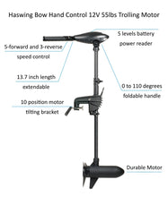Load image into Gallery viewer, AQUOS New Heavy-Duty for One Series 10.2plus ft Inflatable Pontoon Boat with Haswing Bow Mount 12V 55lbs Hand Control Trolling Motor
