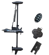 Load image into Gallery viewer, AQUOS Black Haswing Cayman 24V 80lbs 48inch Bow Mount Electric Trolling Motor Lightweight, Variable Speed, with Foot Control/Quick Release Bracket for Bass Fishing Boats Freshwater and Saltwater Use, quiet operation
