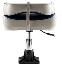 Load image into Gallery viewer, AQUOS boat accessories 360° Swivel Folding Seat with Adjustable Height Power Pedestal Seat Mount 10inch to 13inch for RIG, Bass Fishing Boat, Pontoon Boat

