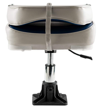 Load image into Gallery viewer, AQUOS boat accessories 360° Swivel Folding Seat with Adjustable Height Power Pedestal Seat Mount 13inch to 18inch for RIG, Bass Fishing Boat, Pontoon Boat

