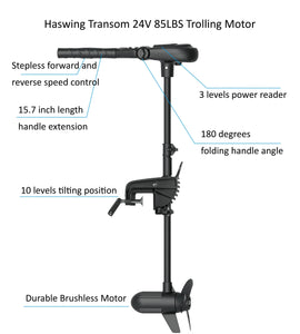 AQUOS New Heavy-Duty for One Series 10.2plus ft Inflatable Pontoon Boat with Haswing Transom 24V 85lbs Hand Control Trolling Motor
